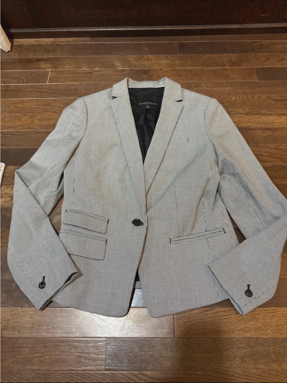 Banana Republic Light Gray Textured Women's Blazer